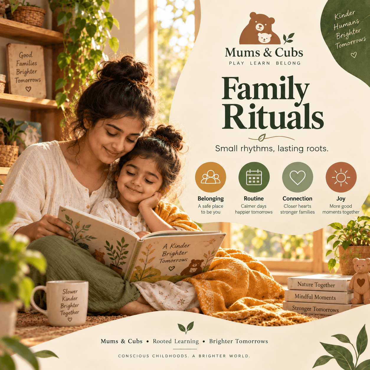 A family sharing a small ritual together at home.